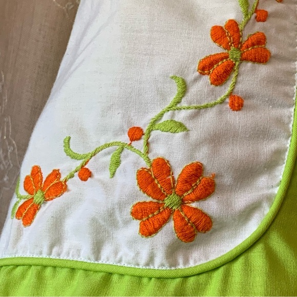 Lime Green Robe 60’s Vintage Fit Medium Large Front Zipper - Picture 5 of 9